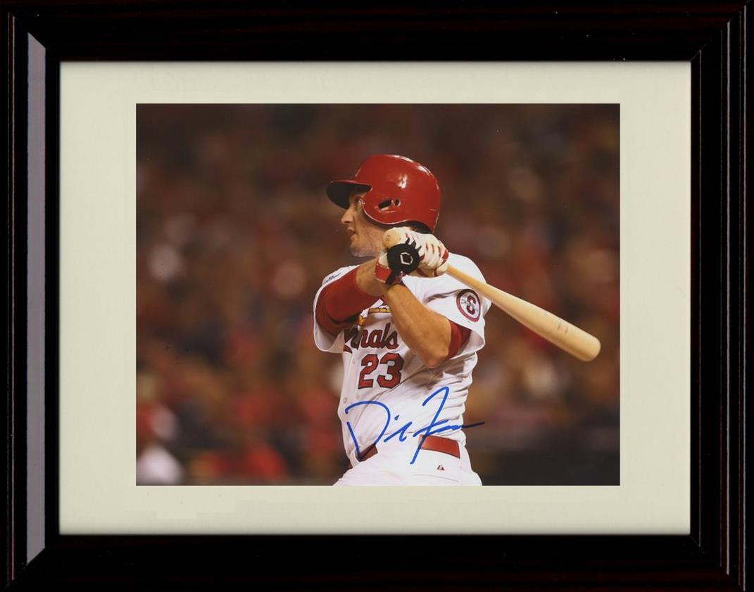 Framed 8x10 David Freese - Full Swing Profile - Cardinals Autograph Replica