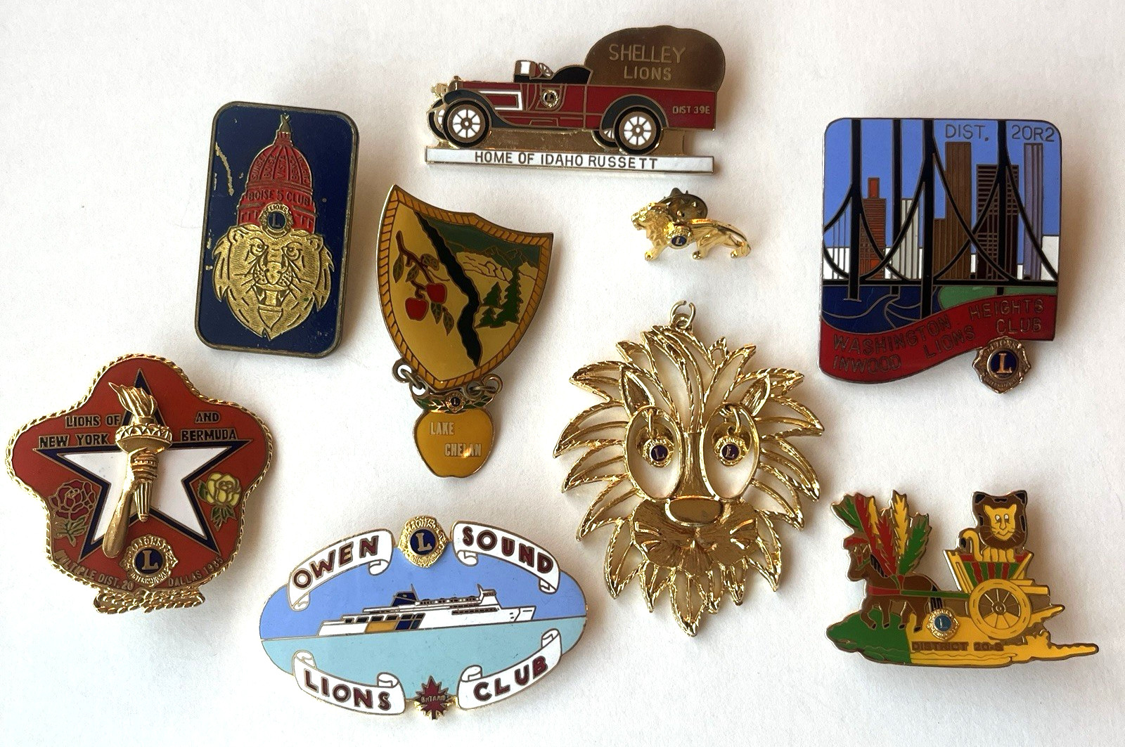 Vintage Lions Club Pin Lot Fraternal Badge Districts Travel Souvenir Collectible Vintage Lions Club Pin Lot Fraternal Badge Districts Travel Souvenir Collectible