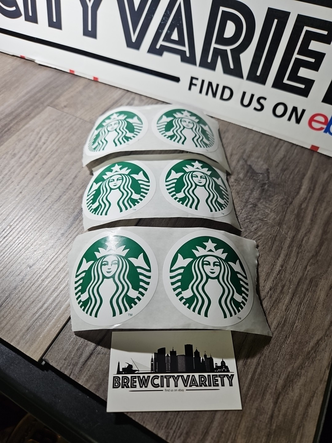 (6) Authentic Starbucks Coffee Sticker Large Siren Logo 3 inch round (6) Authentic Starbucks Coffee Sticker Large Siren Logo 3 inch round