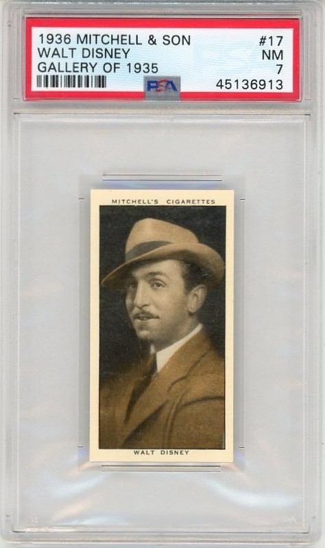 1936 Mitchell & Son Gallery Of 1935 # 17 Walt Disney GRADED PSA 7 NM 1936 Mitchell & Son Gallery Of 1935 # 17 Walt Disney GRADED PSA 7 NM