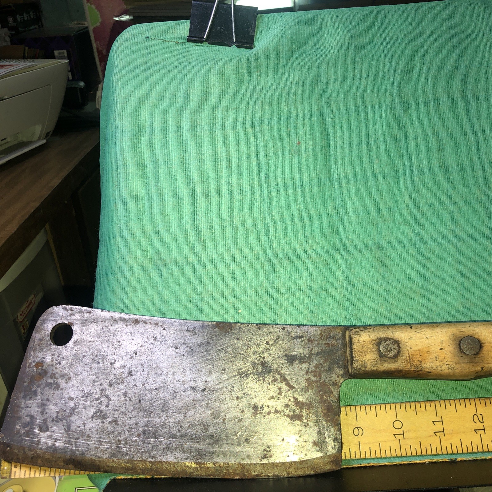VINTAGE Large Unmarked Meat Clever 2.7 Lbs VINTAGE Large Unmarked Meat Clever 2.7 Lbs