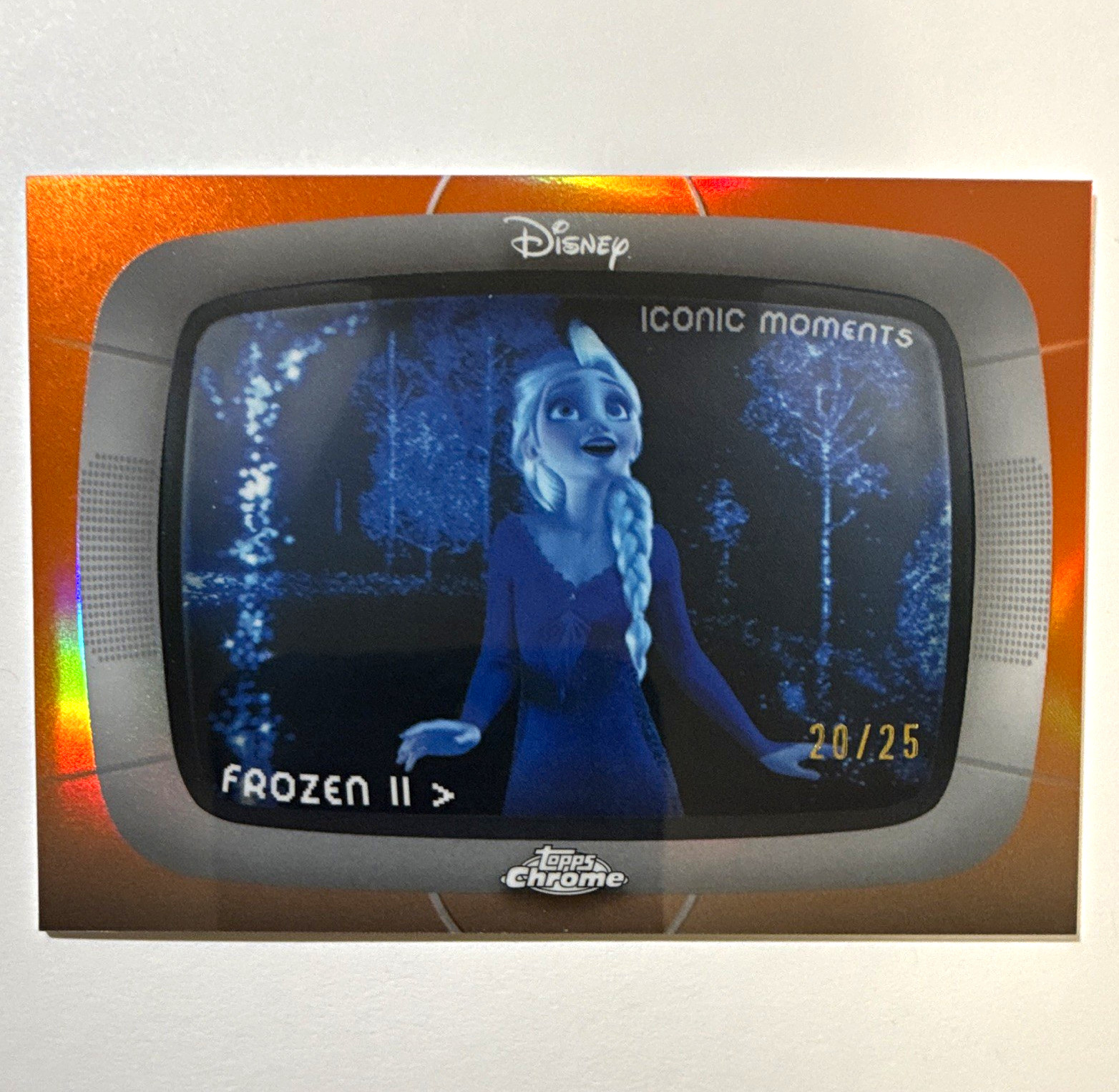Elsa /25 2026 Topps Chrome Disney Frozen Elsa Iconic Moments /25 true Orange Elsa /25 2026 Topps Chrome Disney Frozen Elsa Iconic Moments /25 true Orange
