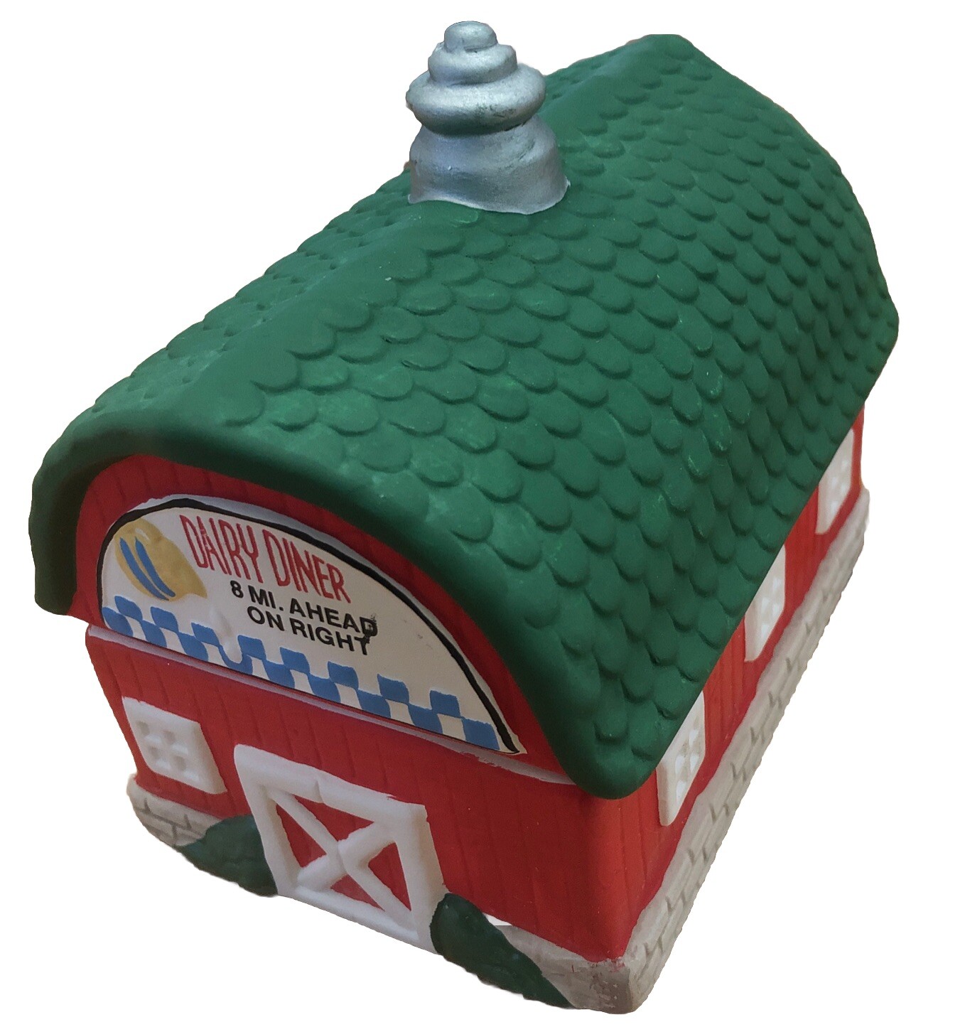 New 1996 Figi's R. T. Ceramic Red Barn Trinket Box Dairy Diner 5