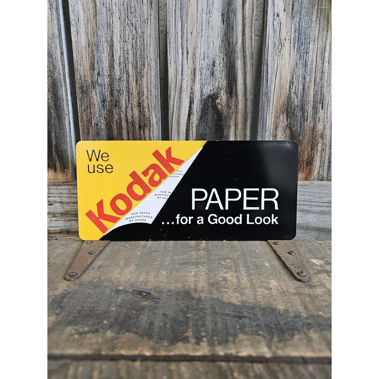 Vintage 1970s Kodak Paper Display Sign | Photo Lab Advertising