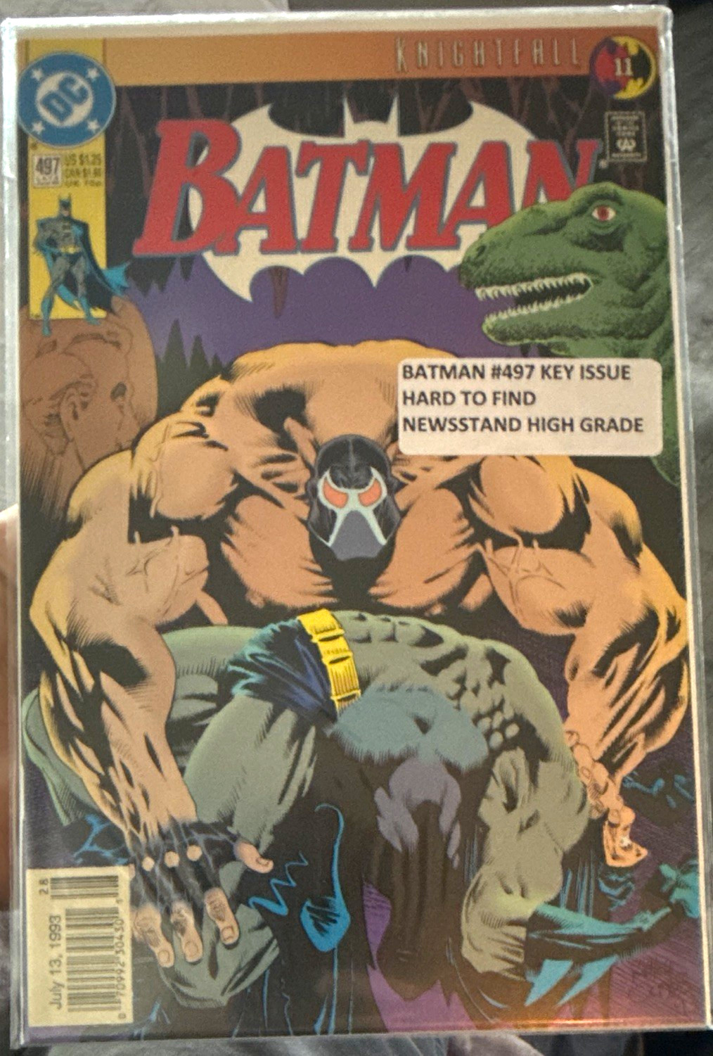 DC Comics Batman #497 (1993) Newsstand Variant Moench Jim Aparo Batman Bane DC Comics Batman #497 (1993) Newsstand Variant Moench Jim Aparo Batman Bane