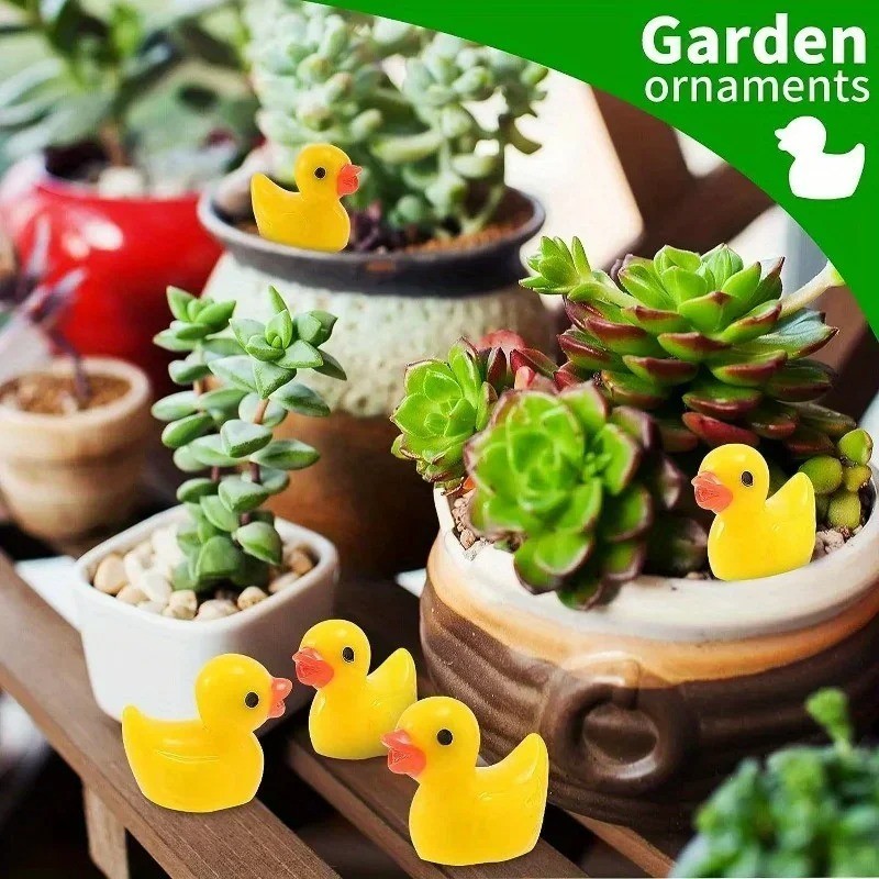 200 Pcs Mini Resin Ducks Bulk yellowTiny FigurinesFairyGarden Crafts Tiny Duck