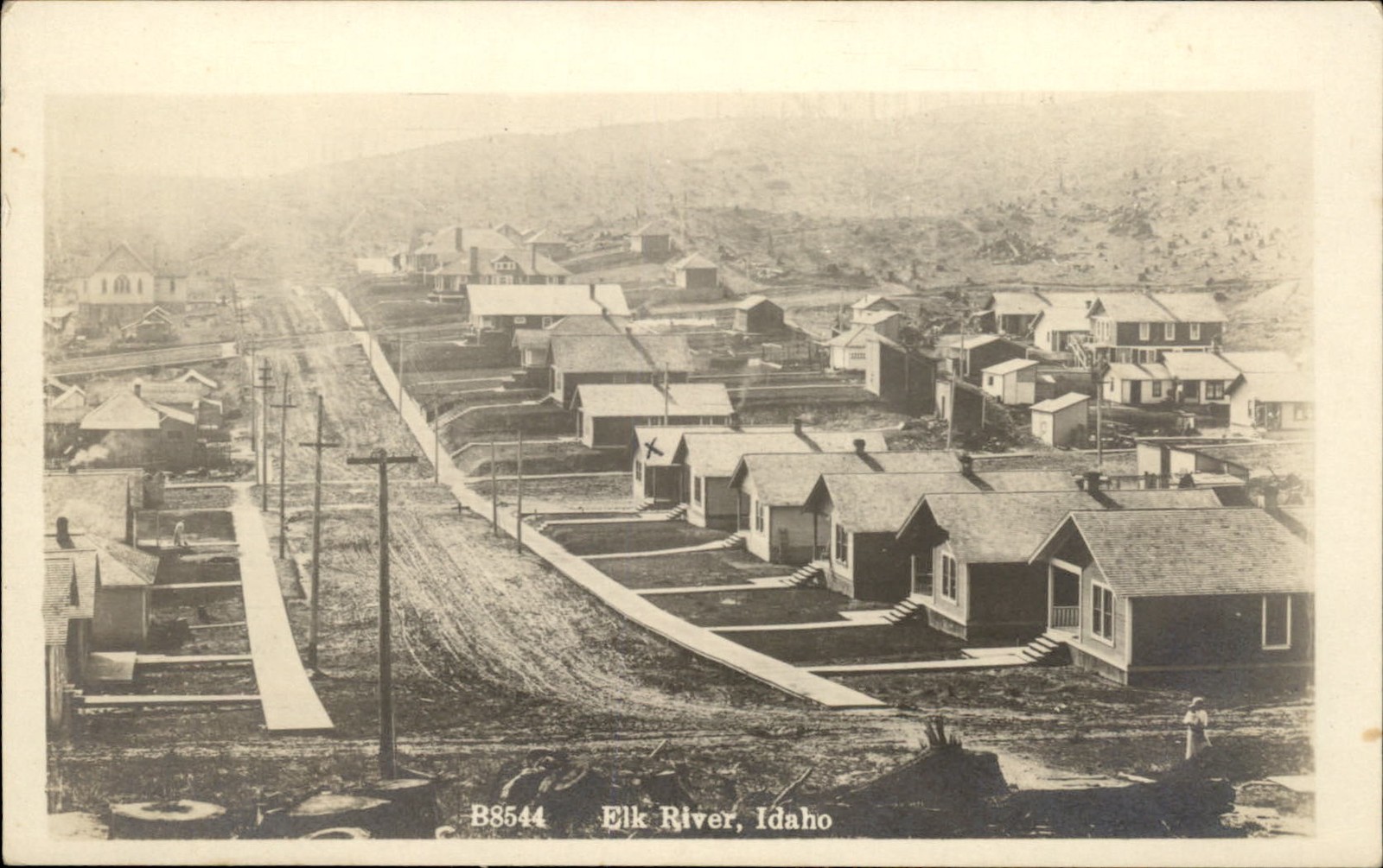 Elk River Idaho ID Town Street View c1910s Real Photo Vintage Postcard bhn Elk River Idaho ID Town Street View c1910s Real Photo Vintage Postcard bhn