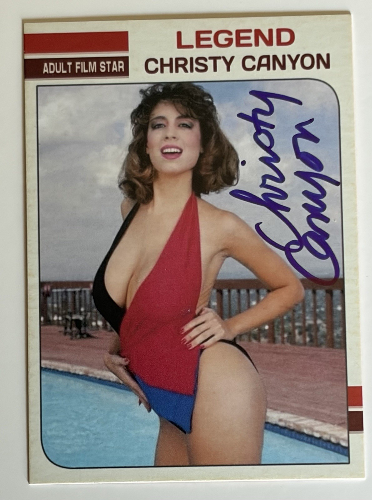 Christy Canyon Signed Custom Trading Card BAS Beckett Witness COA Autograph