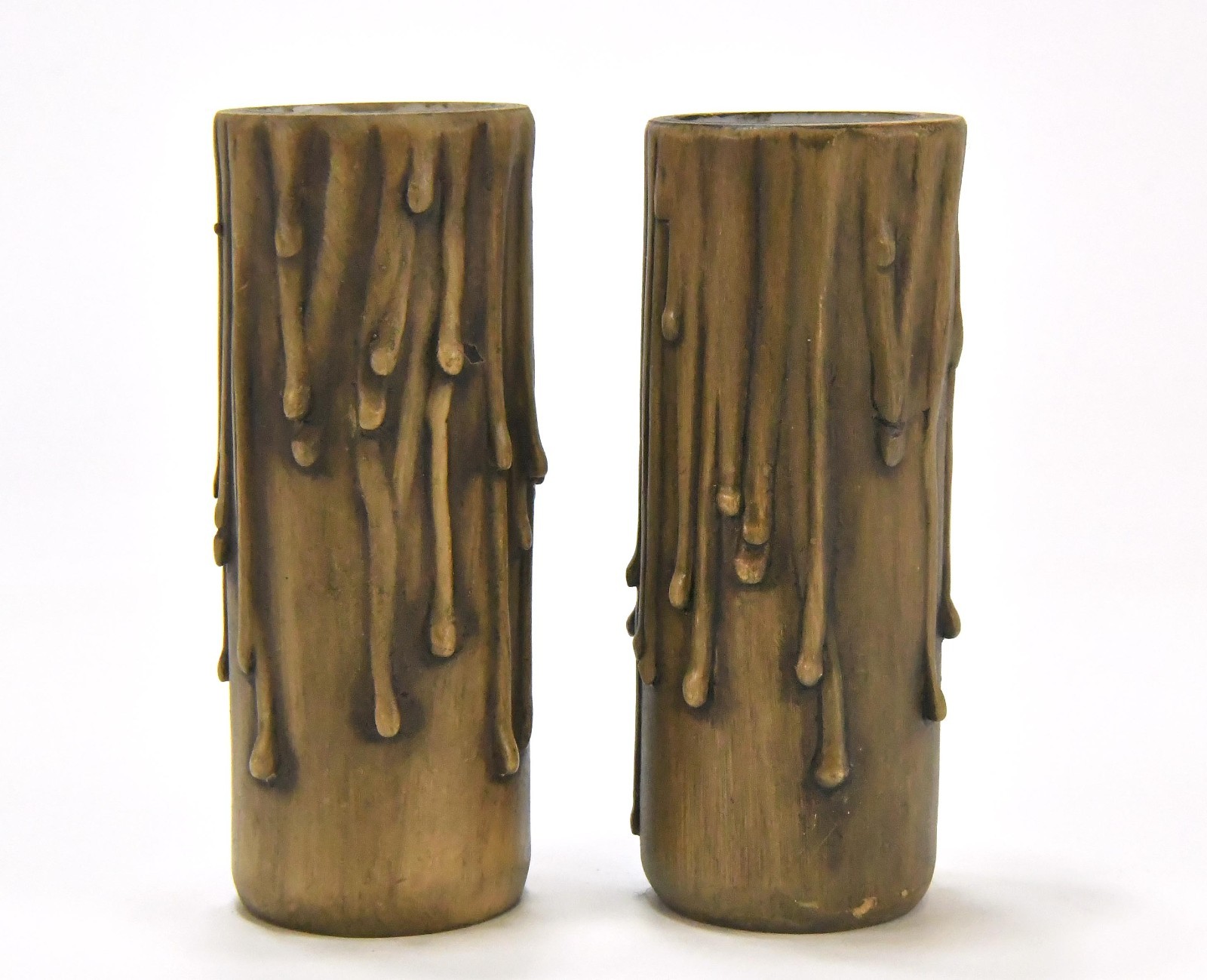 2 MATCHING POLYBEESWAX CANDLE DRIP 4 INCH CANDELABRA SOCKET SLEEVE COVERS 2 MATCHING POLYBEESWAX CANDLE DRIP 4 INCH CANDELABRA SOCKET SLEEVE COVERS