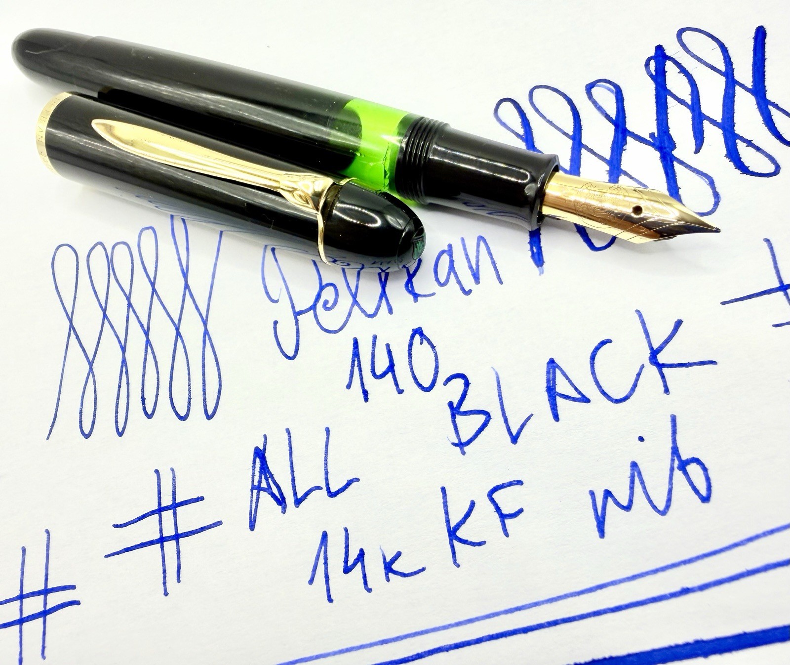 1950's PELIKAN 140 Full BLACK Torpedo Serviced Fountain Pen-Flexy F Nib- 400