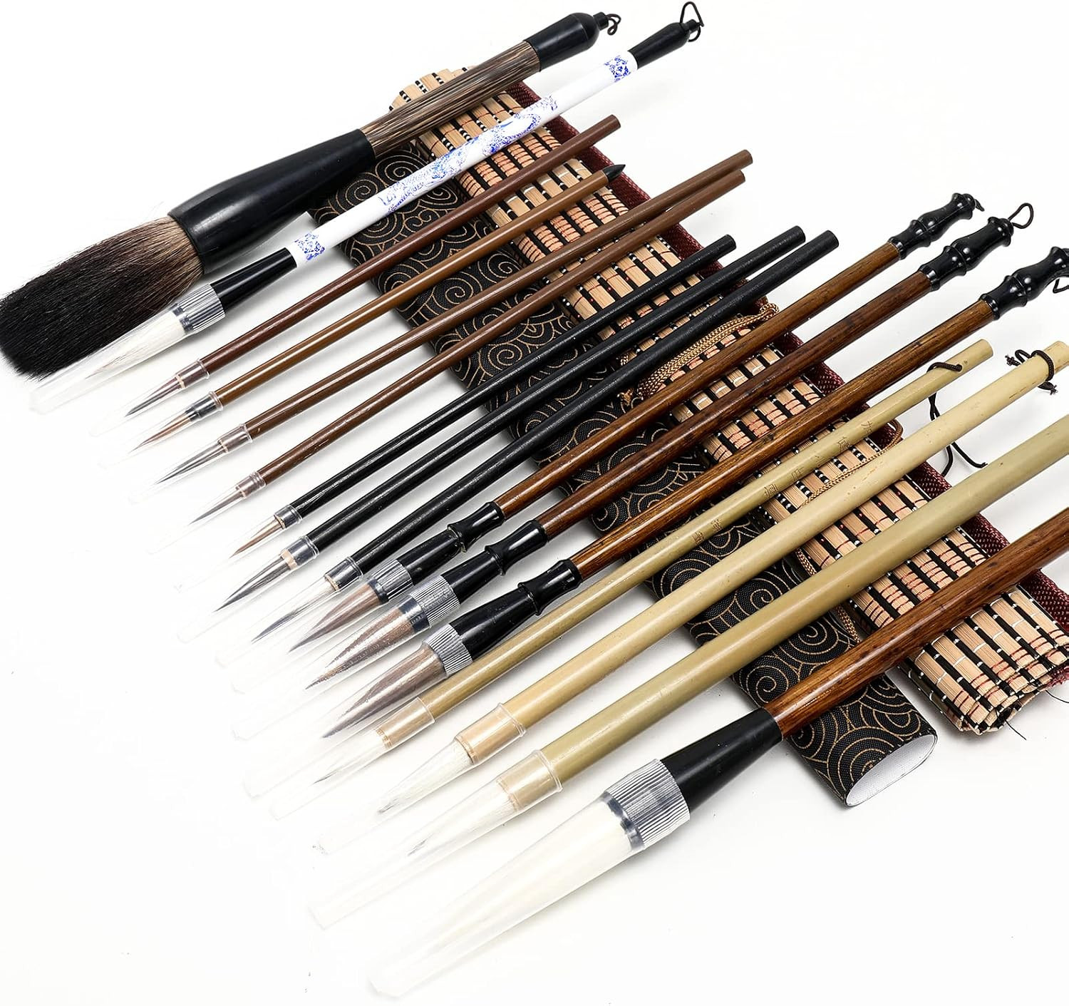 18Pcs Chinese Calligraphy Brushes Set with Writing Paper Roll-Up Brush 18Pcs Chinese Calligraphy Brushes Set with Writing Paper Roll-Up Brush