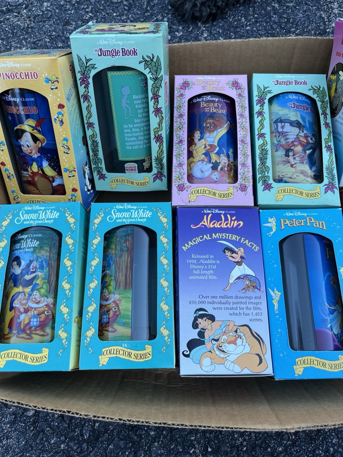 Vintage 1994 Burger King Disney Collector Glasses NEW Complete Set +2 =10 Total