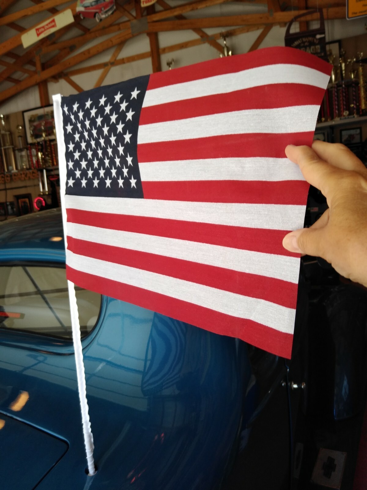Antenna American Flags fit over antenna on your Classic or Antique Car & Truck