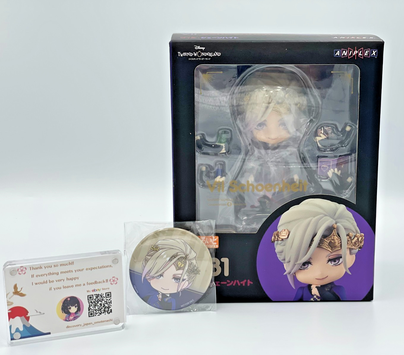 Nendoroid 1581 Vil Schoenheit Twisted Wonderland Disney Figure w/Bonus Can Badge