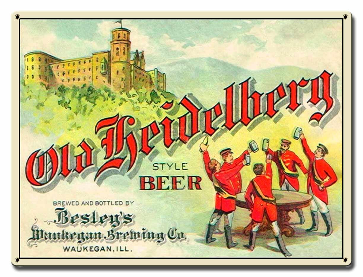 OLD HEIDELBERG STYLE BEER WAUKEGAN ILL. 16 OLD HEIDELBERG STYLE BEER WAUKEGAN ILL. 16