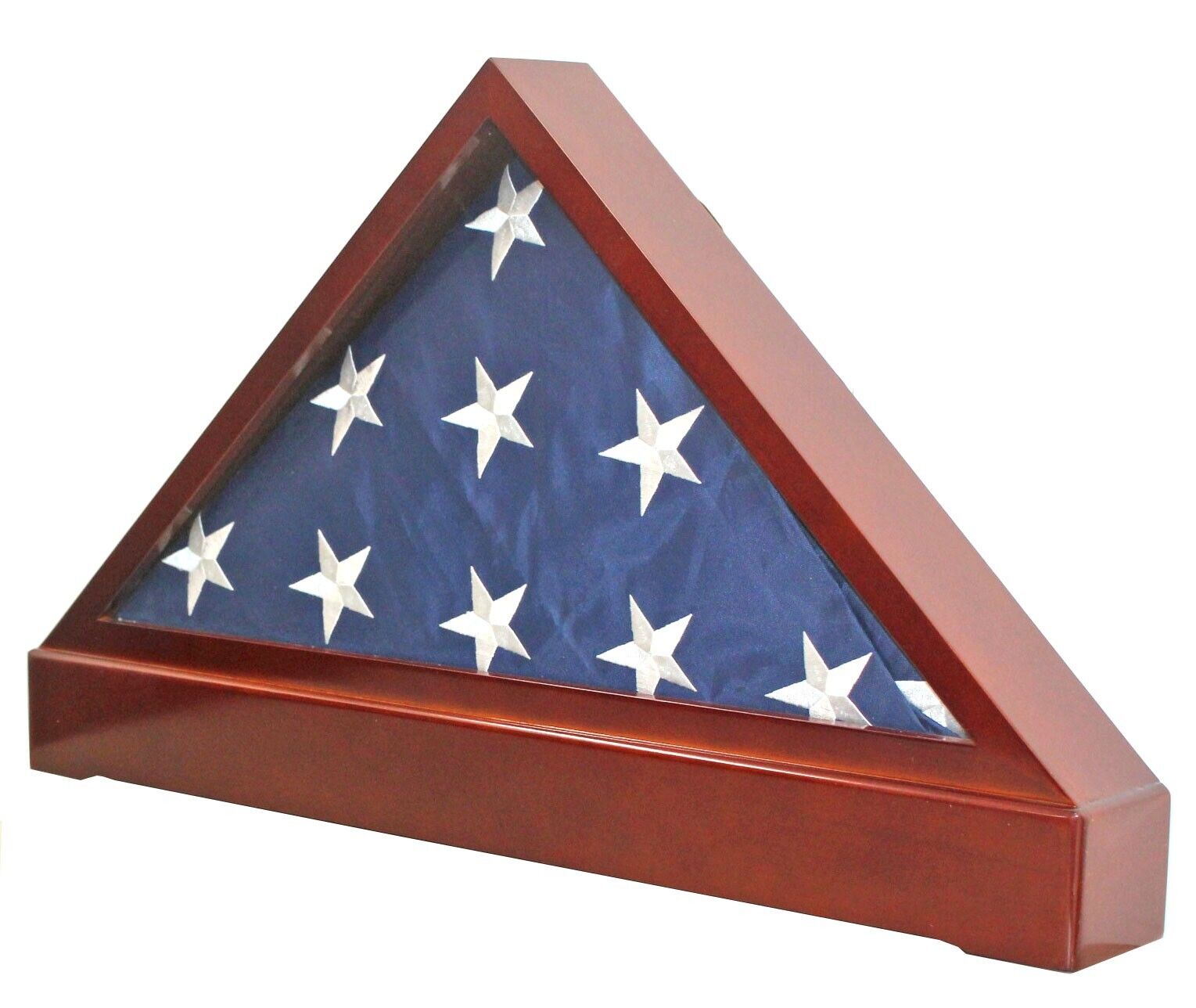 Solid Wood, Burial/Memorial Flag Display Case Stand for 5 'X 9.5' a Flag Folded