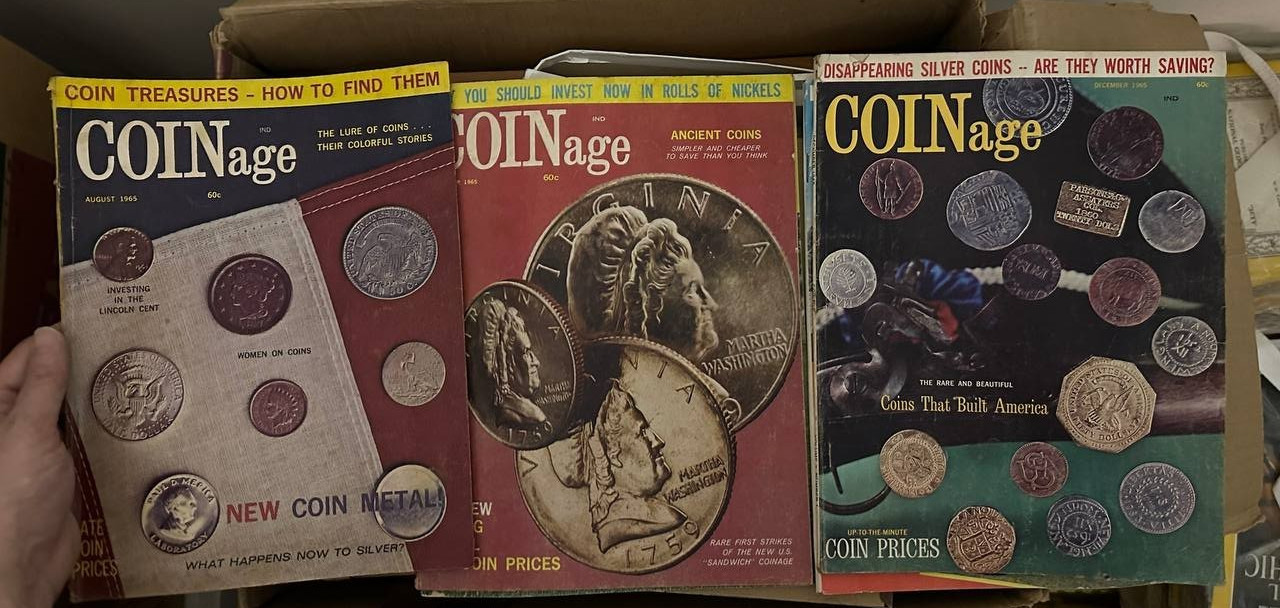 Coinage Magazines, 1960s, Vintage Coin Magazines, Good Condition, Lot of 3