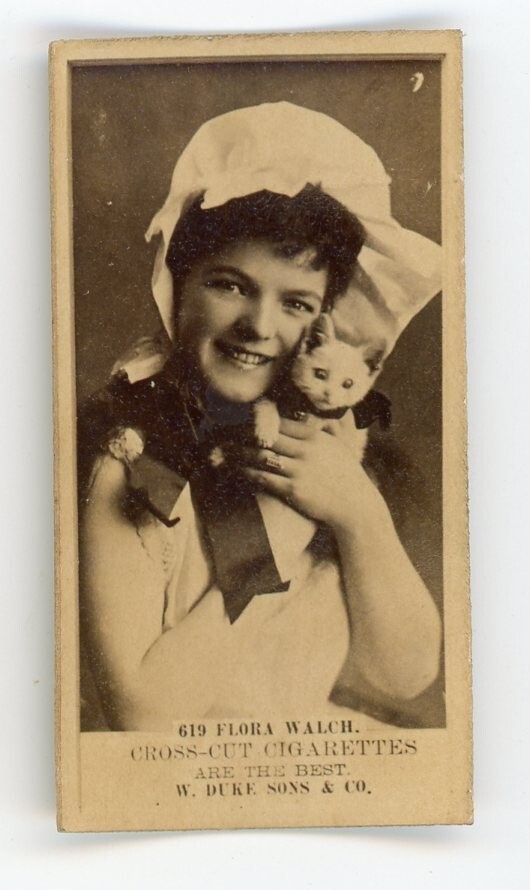 1880's-90's Duke Cross Cut Cigarettes Actress Flora Walch Real Photo Card P70