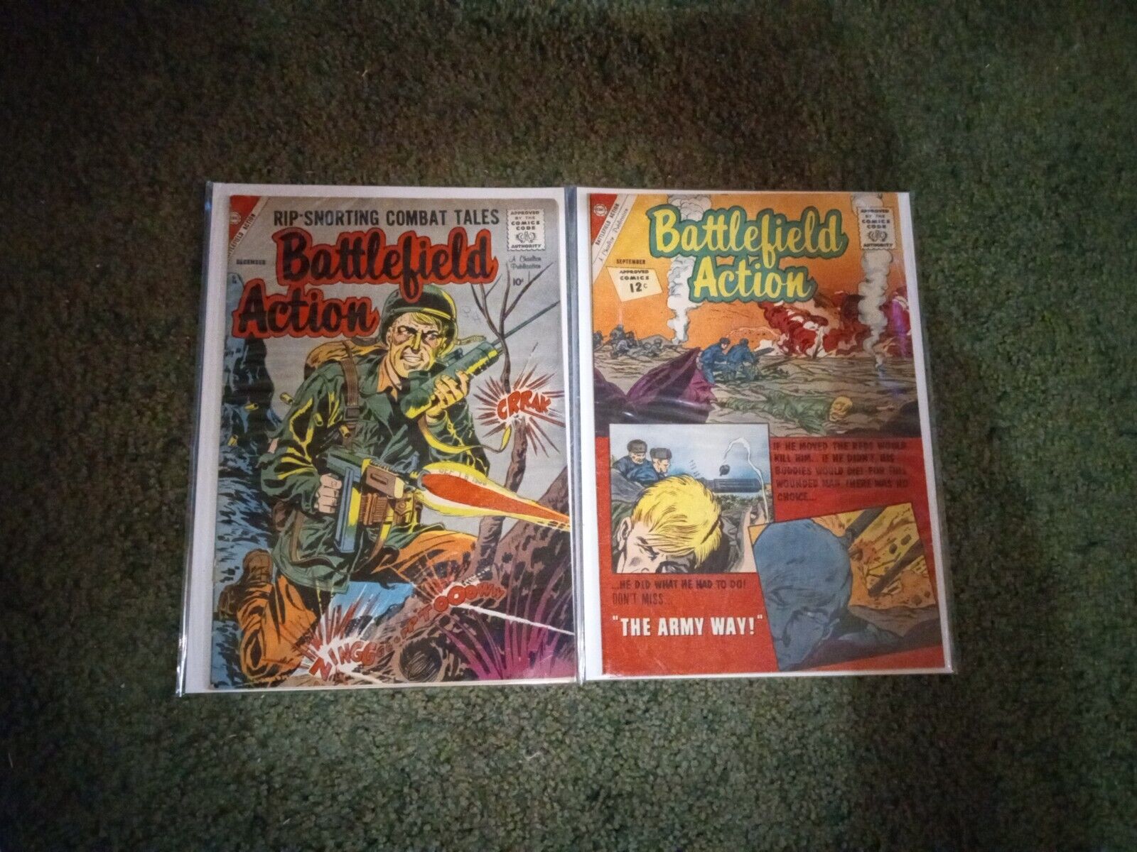 Charlton Comics Battlefield Action 22,43 Lot Of 2 Golden To Silver Age FN To VF