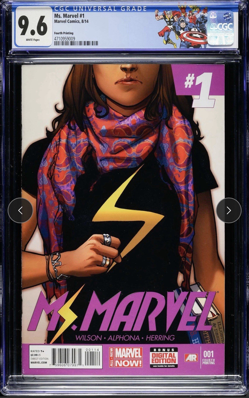 Ms. Marvel # 1 (Marvel Comics April 2014) Fourth Printing, CGC 9.6