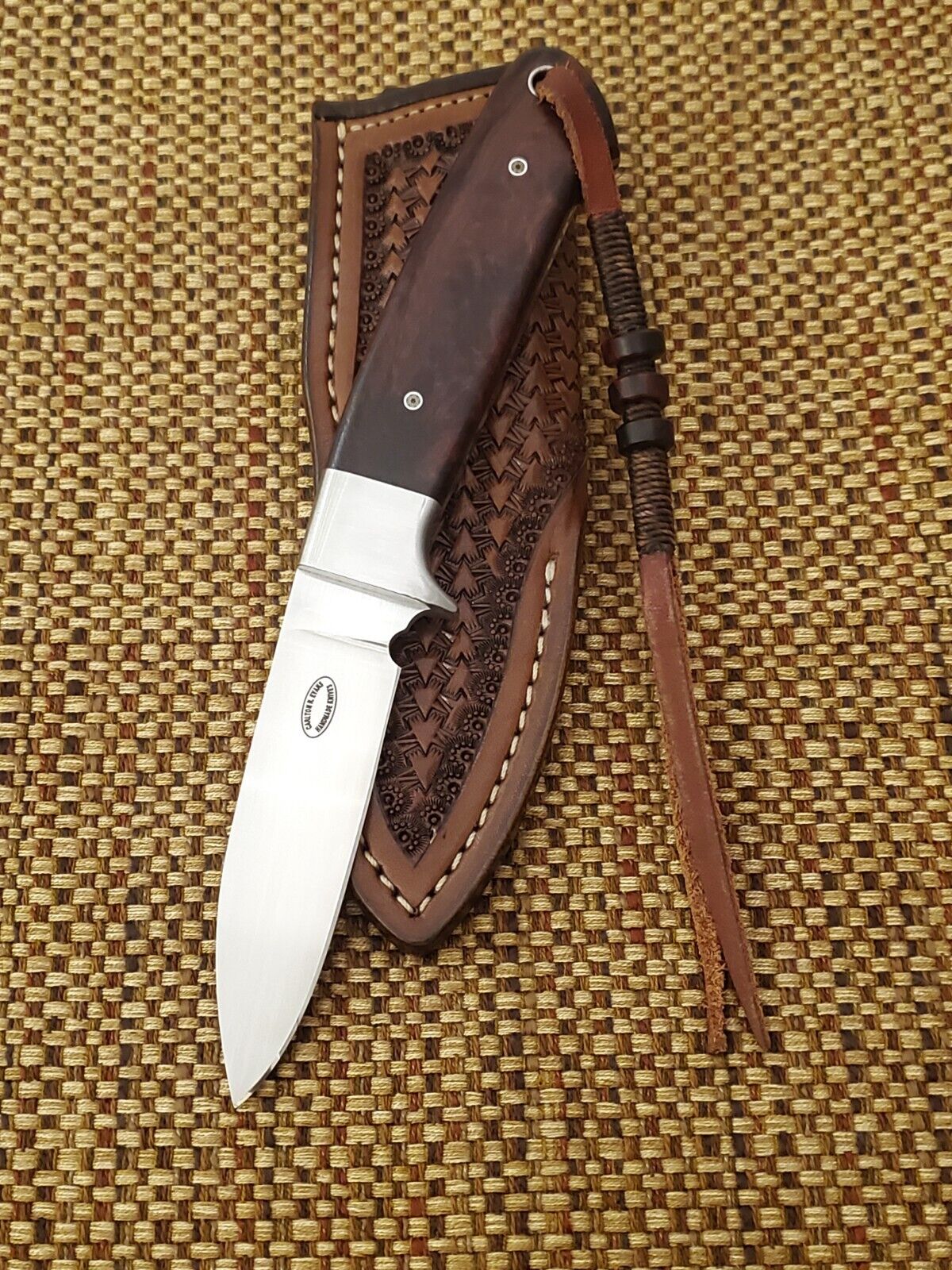 Carlton Evans Custom Handmade Fixed Blade Hunting Knife \
