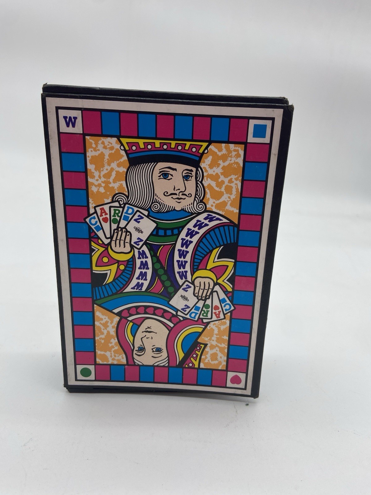 vintage playing card king design storage box hinged card deck case