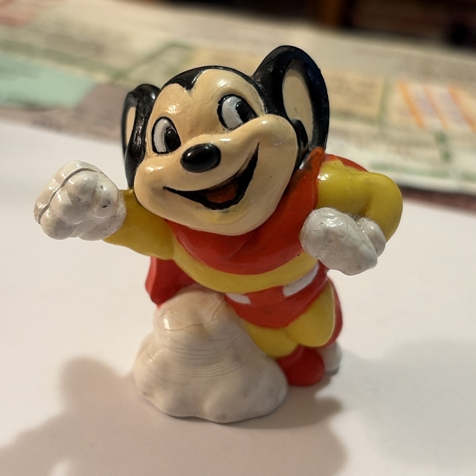 Vtg Mighty Mouse PVC Figure 1988 Hamilton Gifts Viacom Flying on Cloud read AD Vtg Mighty Mouse PVC Figure 1988 Hamilton Gifts Viacom Flying on Cloud read AD