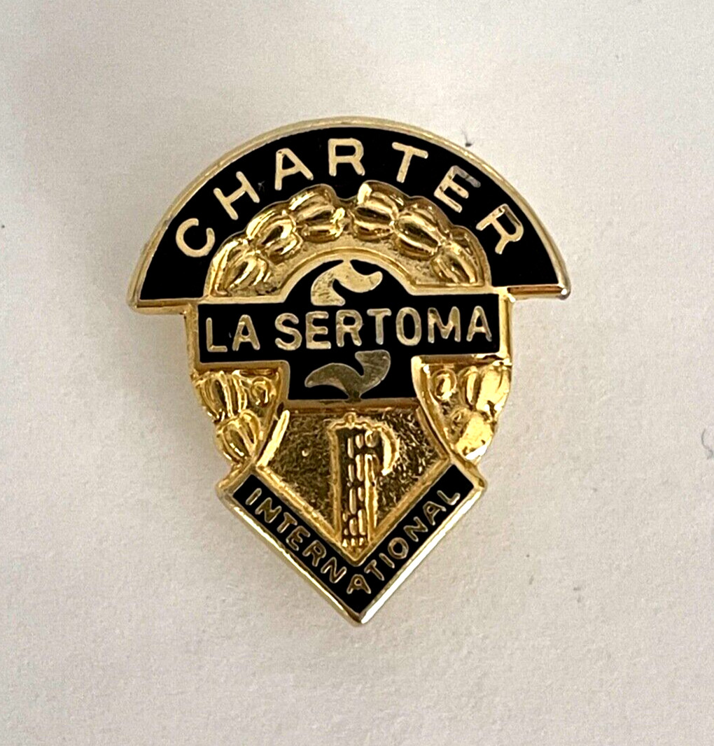La Sertoma International Charter Member Tie Tack Lapel Hat Pin Blue & Gold