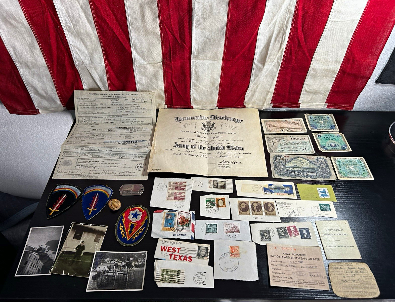 WWII/1946 War Documents US Army SHAEF European Theater Grouping-Edward Lefebvre WWII/1946 War Documents US Army SHAEF European Theater Grouping-Edward Lefebvre
