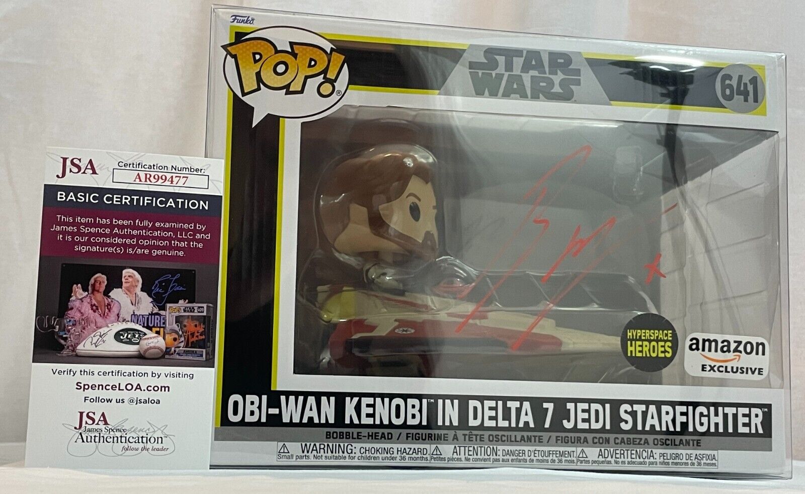 Obi-Wan Kenobi in Delta 7 Jedi Starfighter Funko Ewan McGregor Signed JSA COA