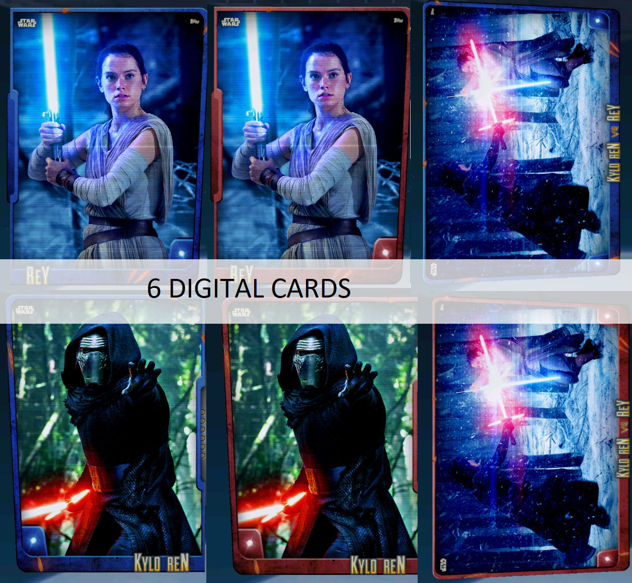 Topps Star Wars Card Trader CLASH OF LIGHTSABRES RED/BLUE DAY 1 6