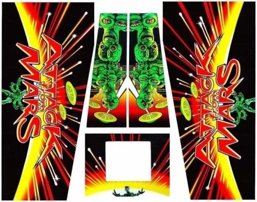 Attack From Mars Pinball Machine CABINET Decal Set Attack From Mars Pinball Machine CABINET Decal Set