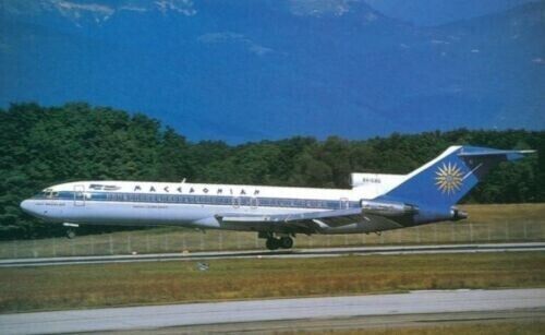 Macedonian Airlines Boeing 727-200 SX-CBG @ Geneva 1998 - postcard