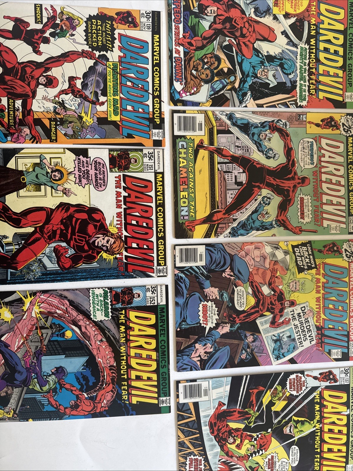 Marvel Daredevil Comics Lot Of 7: #127 134 135 137 139 151 152 Vintage Lot Marvel Daredevil Comics Lot Of 7: #127 134 135 137 139 151 152 Vintage Lot