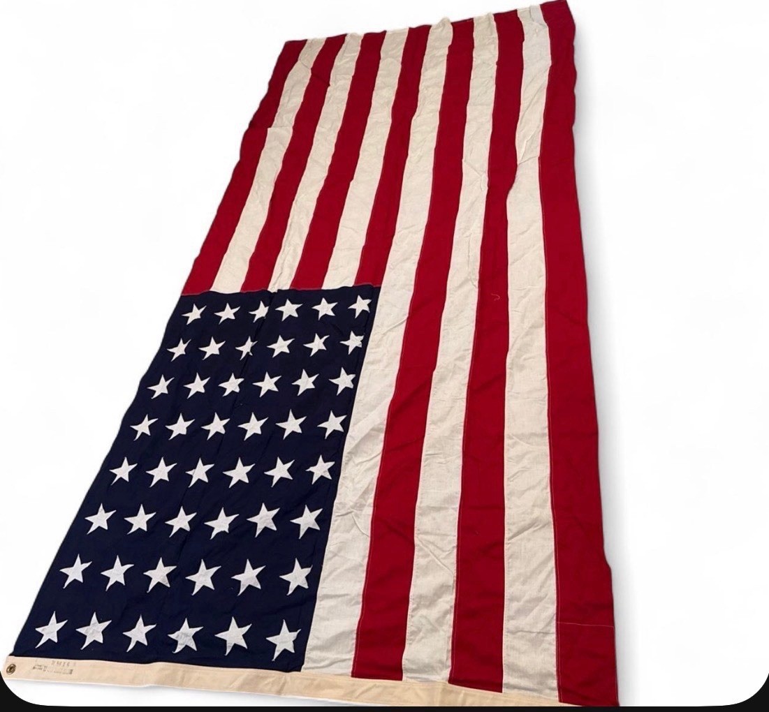 Vintage XL 48 Star Valley Forge Cotton 5 X 9.5 Ft American Flag PA
