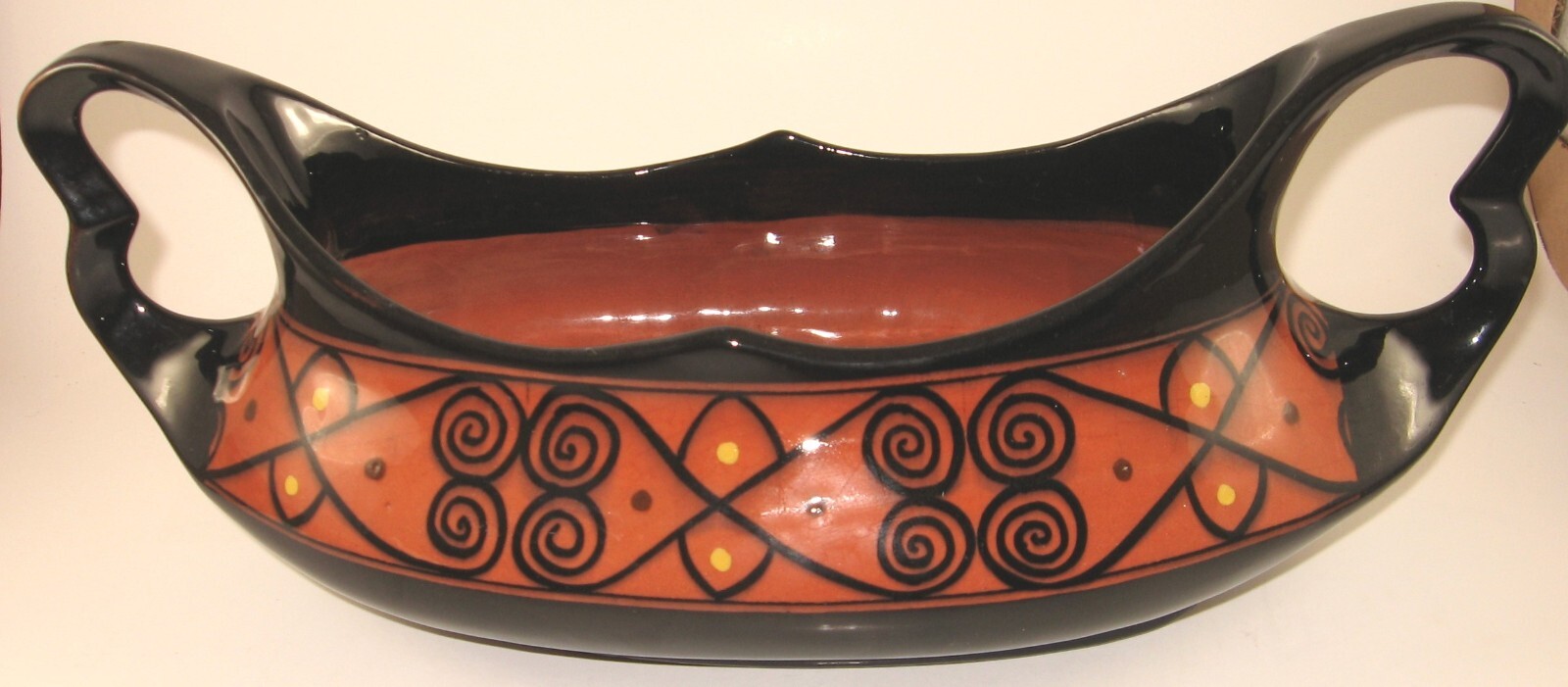 RARE ANTIQUE EDUARD ANTHEUNIS GOUDA HOLLAND CERAMIC CONSOLE BOWL HANDLES REGIS