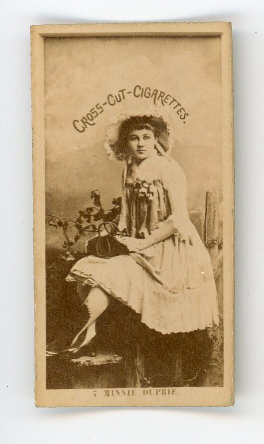 1880's-90's Duke Cross Cut Cigarettes Actress Minnie Duprie Real Photo Card P70 1880's-90's Duke Cross Cut Cigarettes Actress Minnie Duprie Real Photo Card P70