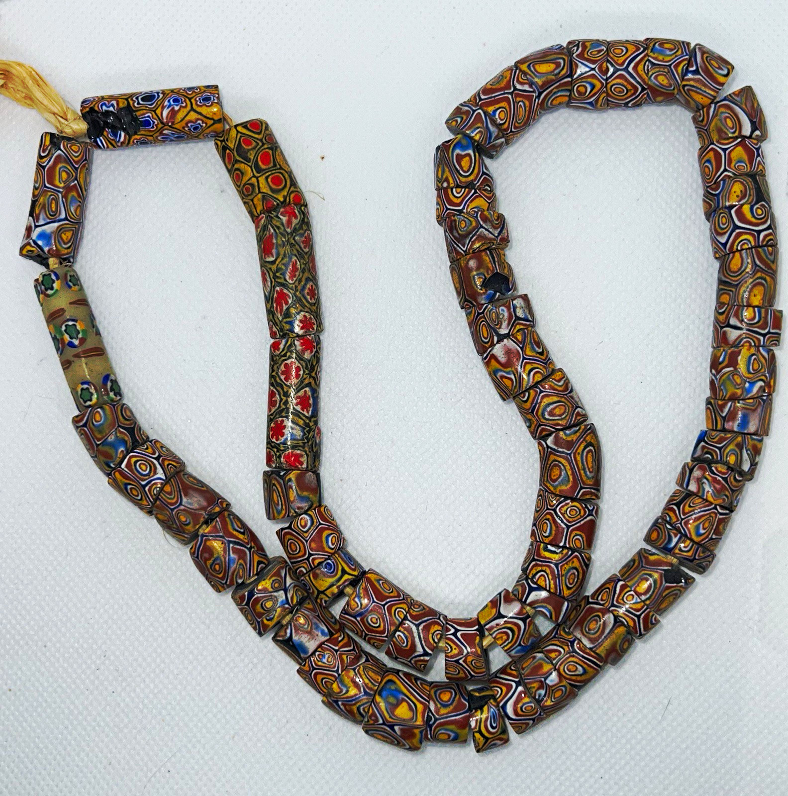 Antique Venetian Millefiori Glass Trade Beads 26” Strand 60 Pcs Murano African Antique Venetian Millefiori Glass Trade Beads 26” Strand 60 Pcs Murano African