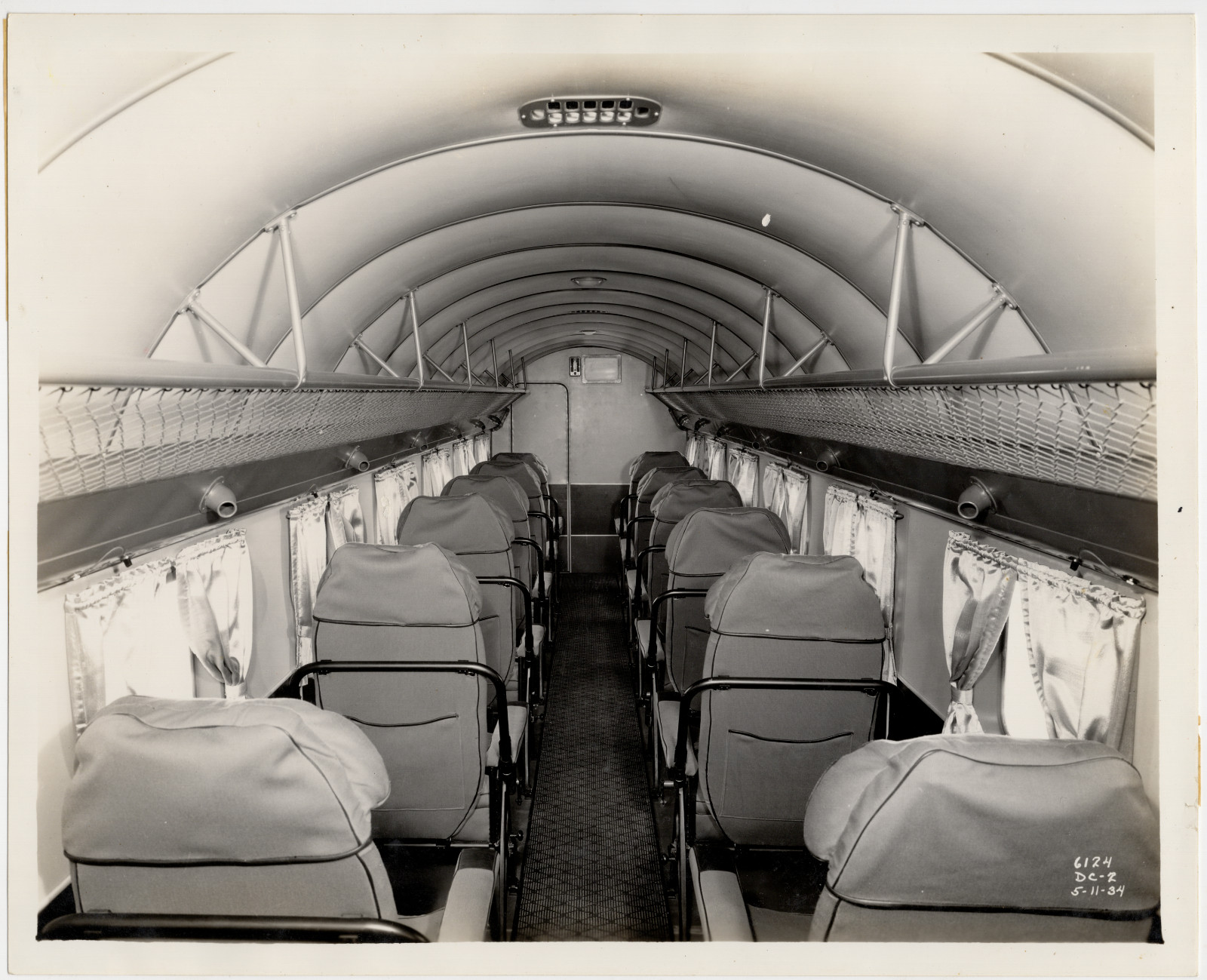 1934 Douglas DC-2 Airliner Cabin Interior Original Photo 8x10 First Flight Day