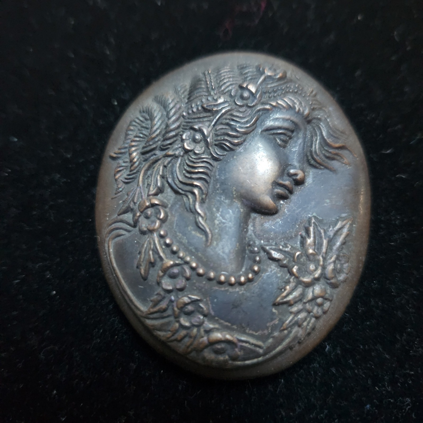 Vintage Art Nouveau Style Woman Crowning Touch Collection Profile Wall Plaque