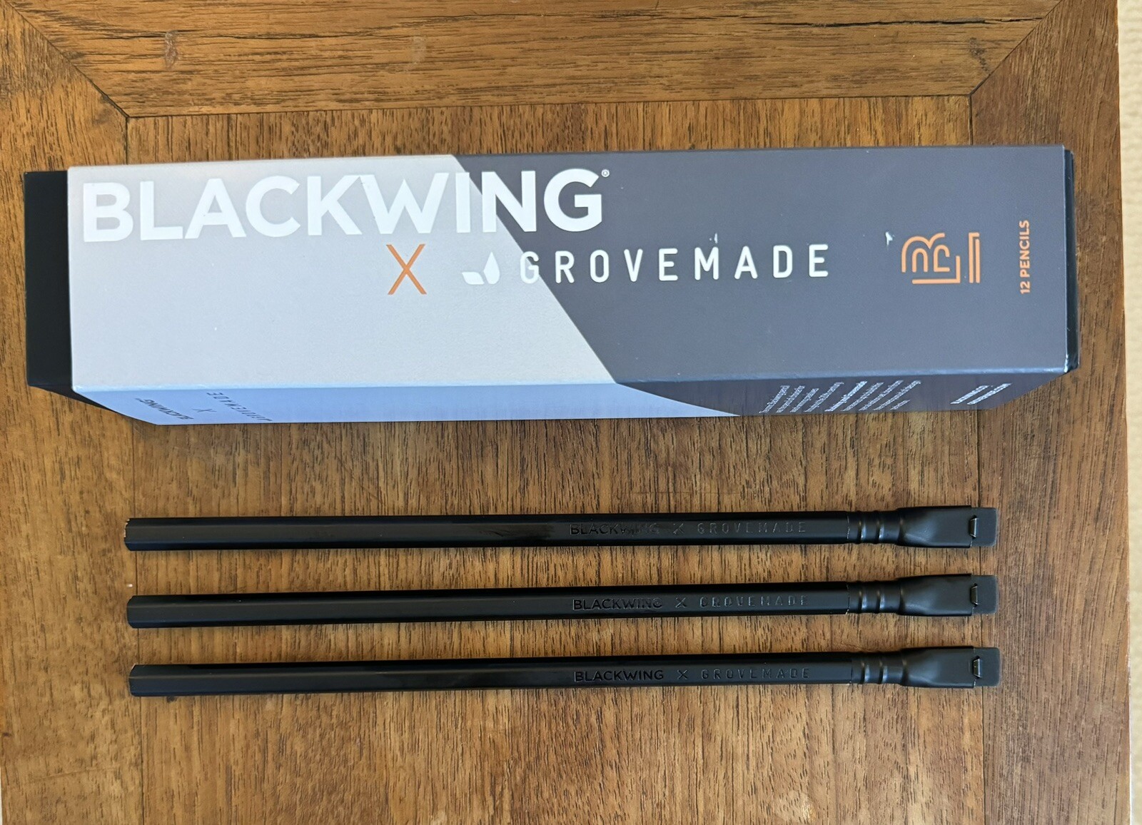 Blackwing x Grovemade Black Pencils: 3 pencil (with Box)