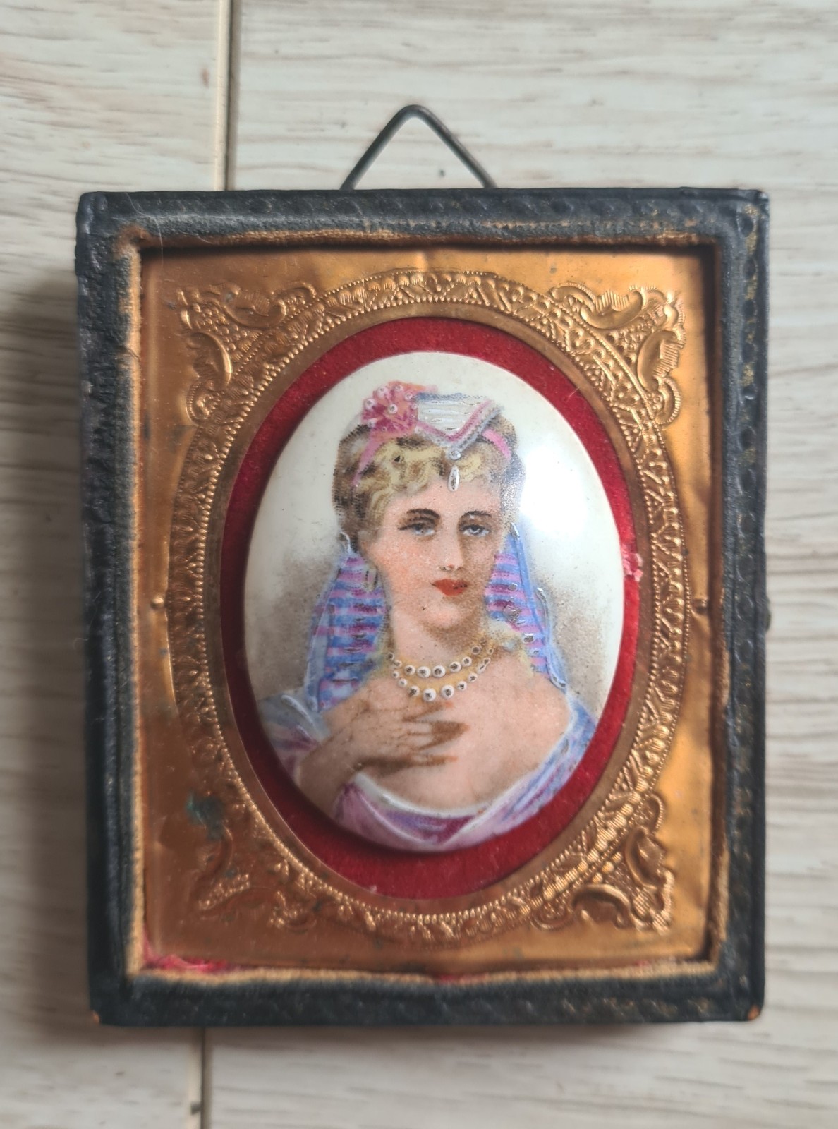 Antique 1890 1900 Limoges France Hand Painted Porcelain Portrait Miniature Lady Antique 1890 1900 Limoges France Hand Painted Porcelain Portrait Miniature Lady