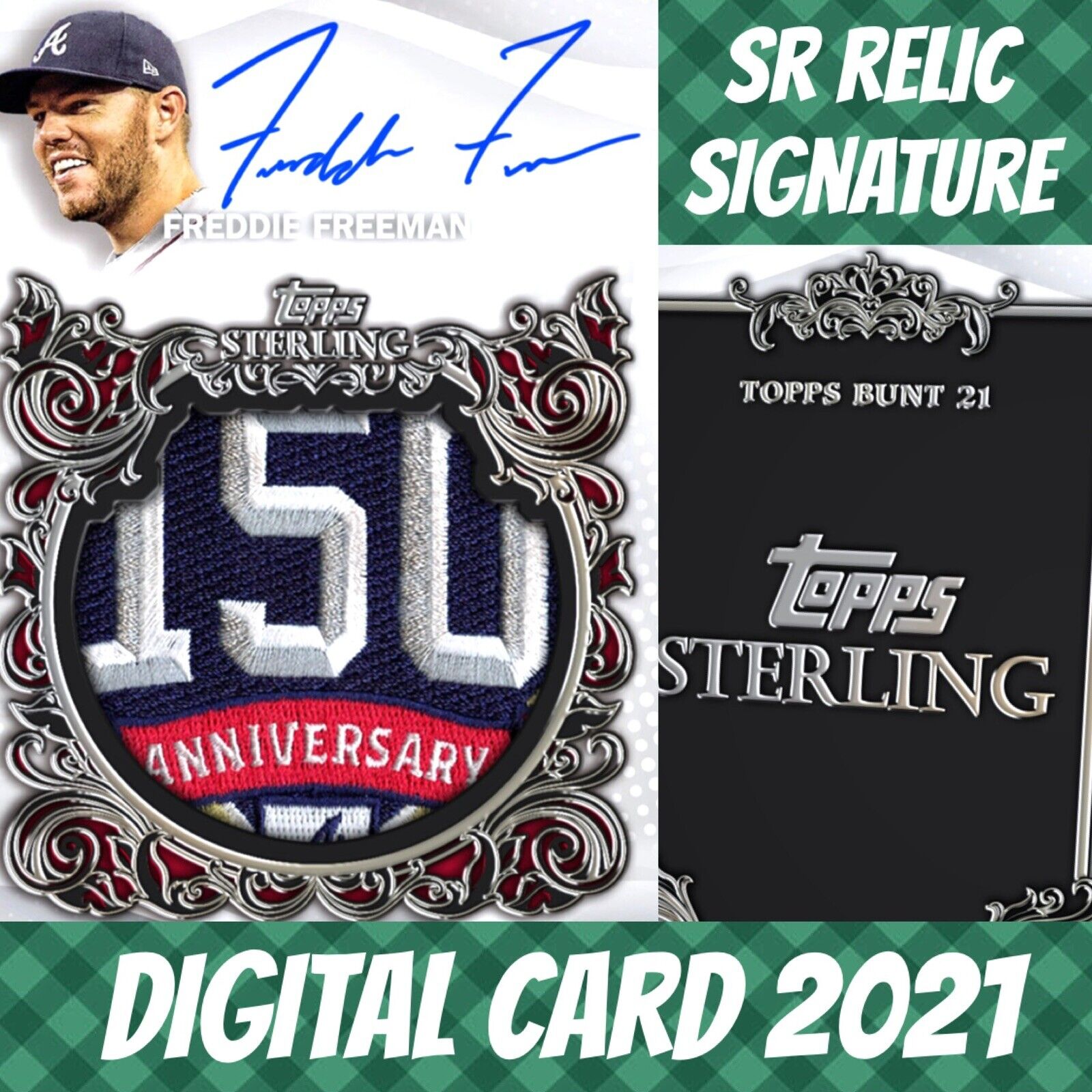 Topps Colorful 21 Freddie Freeman Sterling Splendor SR Relic Signature 2021 Digital
