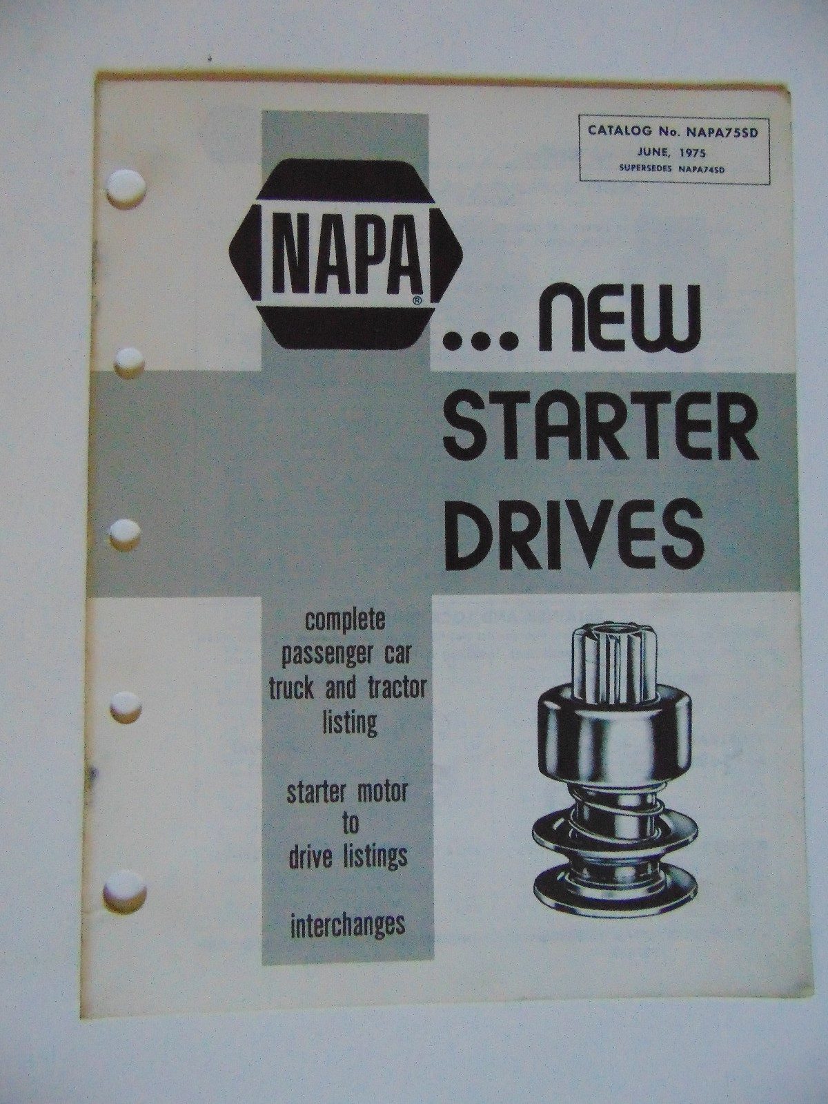 Original June 1975 Napa Balkamp Starter Drive Catalog