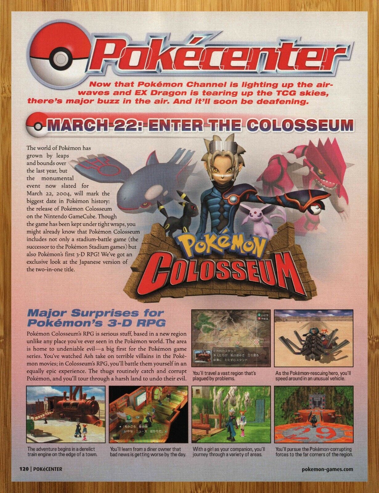 2004 Pokemon Colosseum Gamecube Print Ad/Poster Page Authentic Official Art TCG