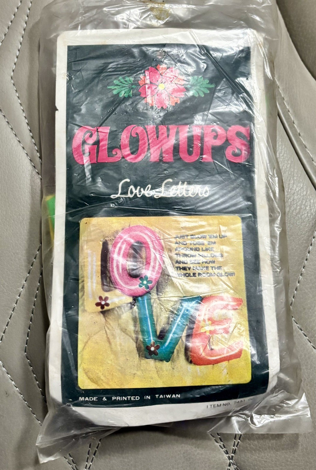 Vintage 1970s GLOWUPS Inflatable LOVE Letters In Package Vintage 1970s GLOWUPS Inflatable LOVE Letters In Package