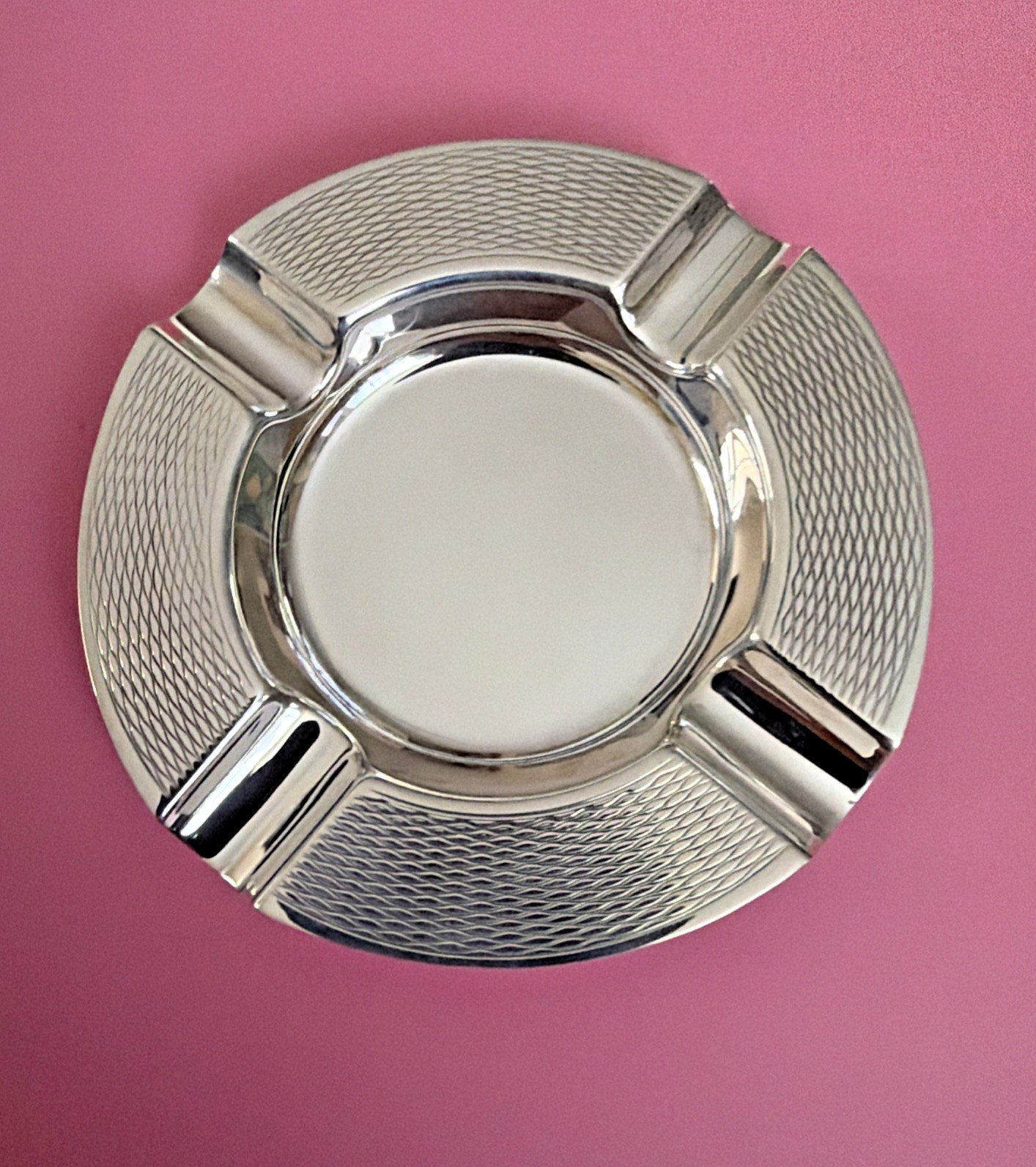2 Vintage Mid Century Harman Brothers Birmingham Sterling Ashtrays NEW