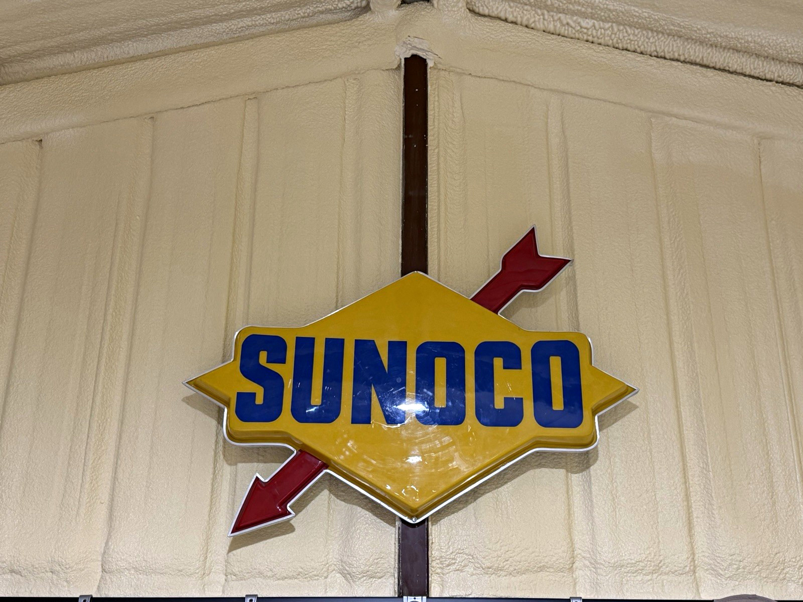 Vintage 1970s Sunoco Gas Station Sign 46.5” x 31.5” Original