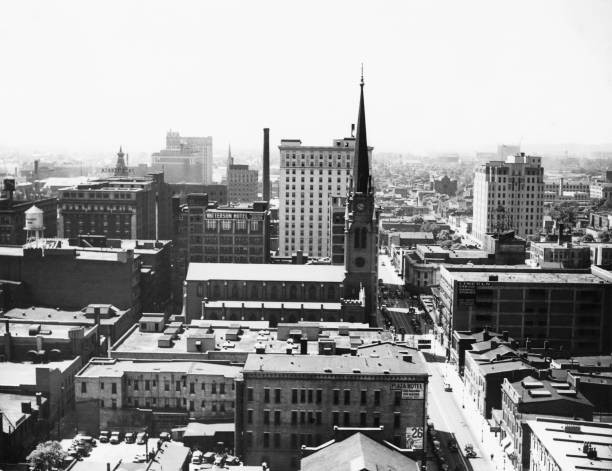 View above Downtown South 5th Street Louisville Kentucky US 1940 c- Old Photo View above Downtown South 5th Street Louisville Kentucky US 1940 c- Old Photo