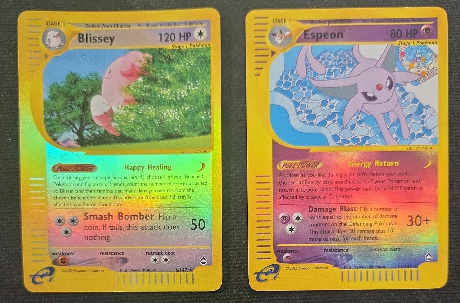 Pokemon Aquapolis Vintage 2003 Bundle 2 Cards - Reverse Holo - Blissey - Espeon Pokemon Aquapolis Vintage 2003 Bundle 2 Cards - Reverse Holo - Blissey - Espeon
